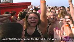 Bikini Flashing Boobs Pussy Nude at Texas Beach Spring Break Party