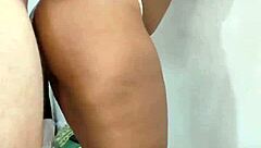 teen prostitute bends for stepdad's standing anal creampie monster cock stretch