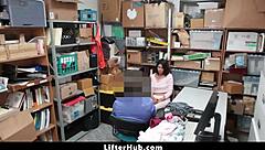 Security guard negotiates steamy deal with teen shoplifter back office