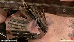 Huge boobs lesbian milf bound choked gagged in extreme torment