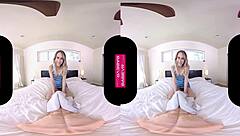 Carter Cruise pounds her wet pussy hard with massive dildo toy in POV