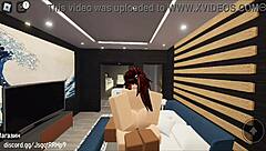 She dances in club then gets picked up for bent over doggystyle creampie riding in roblox condo