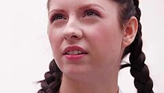 Petite teen brunette rides monster bbc balls deep then gapes her tight pussy wide