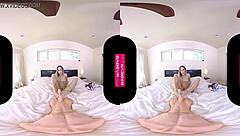 Carter Cruise pounds her wet pussy hard with massive dildo toy in POV