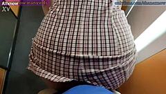 cute braces teen gives public elevator deepthroat blowjob swallow facial cumshot