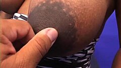 Barefoot Pregnant Ebony Takes Double Cumshots in Huge Tits Orgy