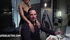 pov shalina devine begs for two cocks cowgirl riding to cum hard