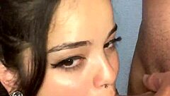 debora mendes deepthroats wellington ribeiro's huge cock with sloppy care and facial finish