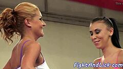 eurobabes wrestle into wild pussy licking fight frenzy