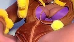 Lopunny Cosplay Ebony Squirts Everywhere During Intense Missionary Pounding