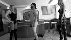 goddess platinum kicks balls in brutal femdom compilation