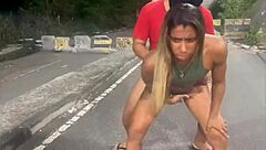 brazilian wife followed then fucks the stranger cuckold style