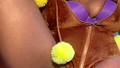 Lopunny Cosplay Ebony Squirts Everywhere During Intense Missionary Pounding