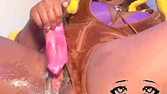 Lopunny Cosplay Ebony Squirts Everywhere During Intense Missionary Pounding