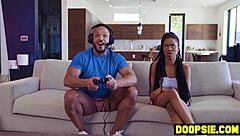 bbc delivery guy ravages curvy ebony milf while boyfriend watches rough