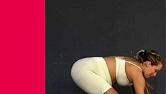 Erotic Tummy Exercises Tease Panties and Belly Curves Intensely