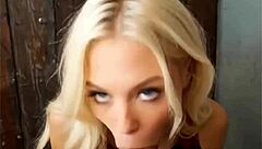 perky platinum blonde's epic blowjob cum compilation