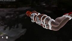 Redhead in bondage lingerie screams from vibrator orgasm nightmare!