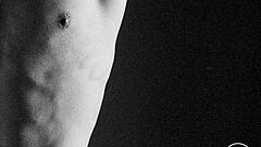 james jacobs skinny black teen strips naked in interracial leather solo