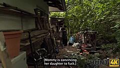 wanna watch me ride this rich gypsy brunette's shaved pussy outdoors?