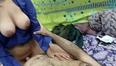 Desi schoolgirl bounces tight pussy on stepdad's throbbing cock!