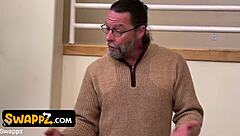 these stepdads bring their sluts to the brothel and teach teasing seduction in group orgy