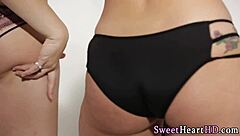 Teen lesbian cougar babe fingers and licks in threesome