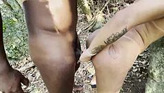 damn marlon costa's bbc pounds that hot tranny ass outside in the jungle!