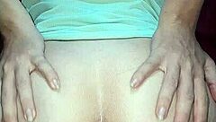 brazilian cutie trains her shaved ass for anal solo on christmas with horny masturbation