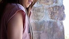 watch this petite brunette teen dance rip clothes off her small tits