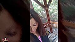 best pov forest fuck with mature candi annie swallowing cum after juicy tits workout