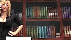 Why does slutty big tits milf secretary ride cock on desk in stockings?