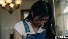 Big Ass Latina Teen Stepdaughter Rides Stepdad's Monster Cock Doggystyle After Muff Diving Reward