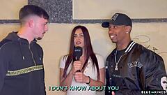 Street latina ready for hard bbc pounding in amateur threesome?