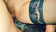 Bedroom wife in lingerie dares anal assfucking pov with skinny milf