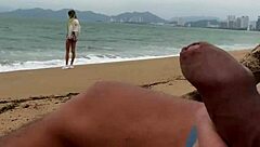 Skinny pigtail teen spots your public dick flash and sucks cum load