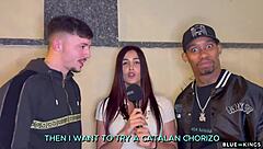 Street latina ready for hard bbc pounding in amateur threesome?