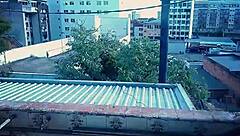 Big Cock Outdoor Balcony Anal Assfucking Creampie