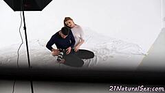 amazing tattooed eurobabe rides cock cowgirl in erotic poses