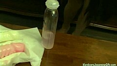 Petite Asian Babe Toys Hairy Pussy in Panties!