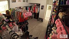 Backstage Juniper Ren interviews cameltoe shaved pussy then craves Nade Nasty's hardcore pounding