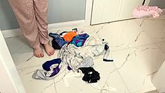 pervy bf made me pick up laundry for wedgie slap cum on ass 🍑💦