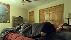 Stepdaughter sneaks into stepdad's bedroom for taboo doggystyle blowjob cosplay fuck