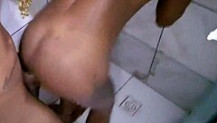 baiana pretinha sucks big cock deep then bends for bareback pussy fuck 🚿🍆