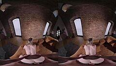 Blonde bride blows shaves pussy handjobs in dark VR wedding room 😍💍