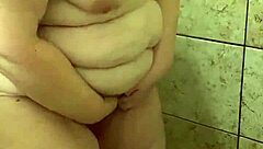 This curvy bbw wife soaps her big ass and natural tits in the shower solo. Part 2.