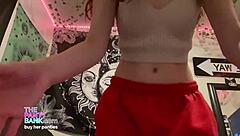 Stunning horny young latina amateur masturbates petite pink pussy until dripping wet panties