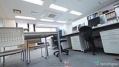 japanese office lady fumina oka gets fucked in threesome at work