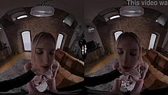 Blonde bride blows shaves pussy handjobs in dark VR wedding room 😍💍