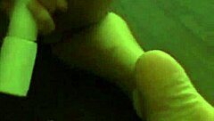 Petite Asian Babe Toys Hairy Pussy in Panties!